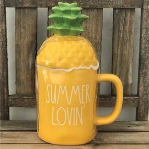 Rae Dunn SUMMER LOVIN pineapple topper mug